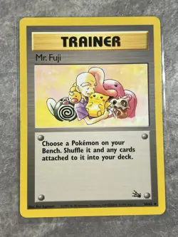 Mr. Fuji Trainer 58/62 Pokemon TCG Fossil WOTC Vintage Regular (Moderate Play) 2 - Image 1