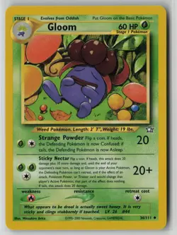 Gloom 36/111 Pokemon Neo Genesis Uncommon Heavily Played WOTC Card (HP) - Image 1