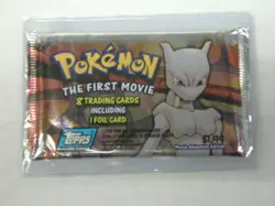 1 Pokemon Topps The First Movie Sealed Unopened Booster Pack Blue Logo - Image 1