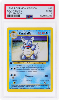 1999 Pokemon Base Set French Carabaffe 1st Edition #42 PSA 9 - Image 1