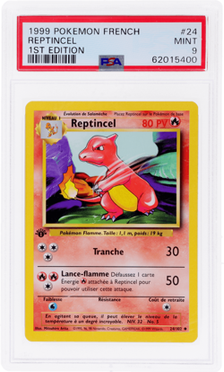 1999 Pokemon Base Set French Reptincel 1st Edition #24 PSA 9 - Image 1