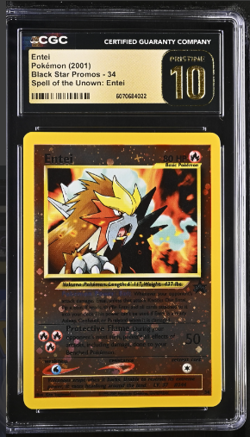 Pokemon Entei 34 Reverse Holo Black Star Promo - CGC 10 PRISTINE - Image 1