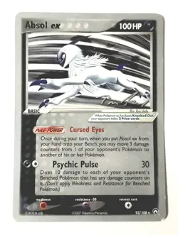 Pokemon Absol EX World Championship Promo 2007 Non Holo Rare 92/108 LP - Image 1
