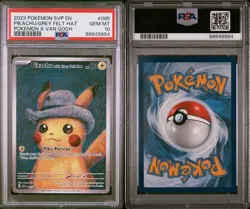 PSA 10 GEM MINT 2023 POKEMON X VAN GOGH PIKACHU GREY FELT HAT PROMO SVP EN #085 - Image 3