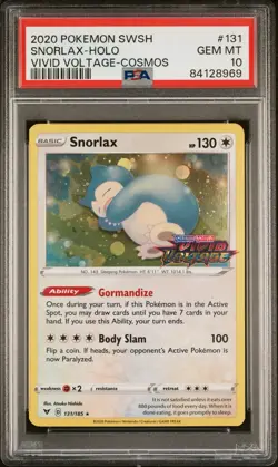 Snorlax Prerelease Holo Vivid Voltage 2020 PSA 10 Pop 22 Pokemon - Image 1