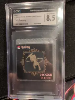2023 Pokemon Striking Popping Candy 24k Gold Plating Stickers Mew CGC 8.5 - Image 2