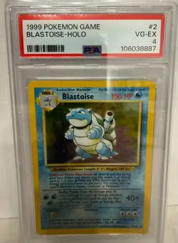 Blastoise Holo Pokemon Base Set PSA 4 1999 - Image 1