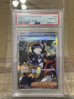 Pokemon Japanese Sv3 Ruler Of The Black Flame 138 Poppy Special Art Rare PSA 10 - Image 2