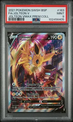 Jolteon v SWSH183 Pokemon TCG Sword & Shield Holo Black Star Promo PSA 9 - Image 1