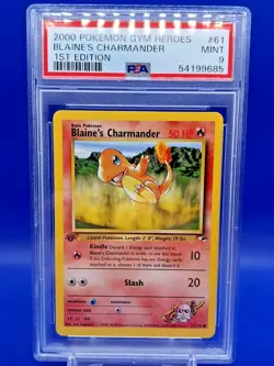 Blaine's Charmander 1st Edition 2000 Pokemon Gym Heroes PSA 9 MINT 61/132 #61 - Image 1