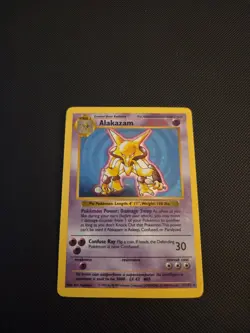 Pokemon TCG Alakazam Base Set 1/102 Holo Shadowless Holo Rare - Image 1