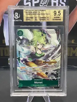 2022-24 One Piece Promos #OP05-036 Monet UC Championship 2024 BGS 9.5 GEM MINT - Image 1