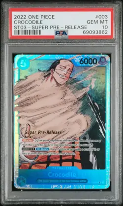 ST03-003 Crocodile Super Pre-Release One Piece Card Game PSA 10 GEM MINT - Image 1