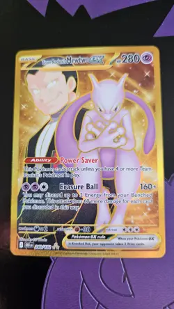 Pokemon Mewtwo EX Team Rockets Gold Rare Card 240/182 - Image 1