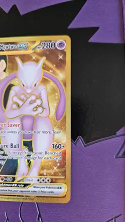 Pokemon Mewtwo EX Team Rockets Gold Rare Card 240/182 - Image 3