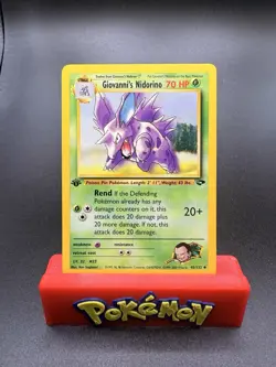 Giovanni's Nidorino 45/132 Gym Challenge 1st Edition Non-Holo Pokemon Card NM+ - Image 1