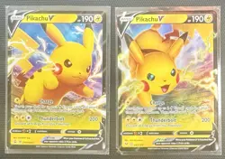 Pokemon TCG Holofoil Ultra Rare Pikachu V Card Lot Pokemon Bundle Promo Game TCG - Image 1