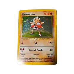 Pokemon Hitmonchan Base Set Holo Rare 70 HP Card 7/102 Wizards of the Coast - Image 1