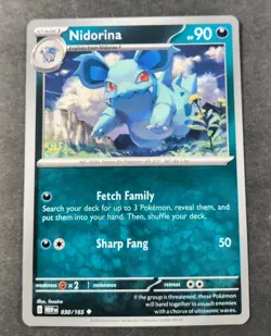 Pokemon 151 Nidorina Uncommon Card 030/165 NM - Image 1
