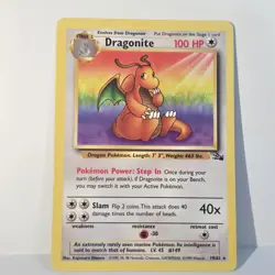 Pokemon TCG Dragonite 19/62 Fossil Non-Holo Rare Card Unlimited LP-NM Excellent - Image 2