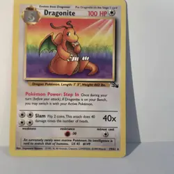 Pokemon TCG Dragonite 19/62 Fossil Non-Holo Rare Card Unlimited LP-NM Excellent - Image 5