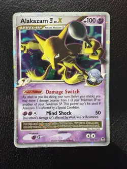 Pokemon TCG Alakazam LV.X Holo Rare Card 103/111 Rising Rivals Series MP - Image 1