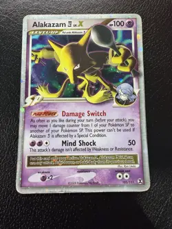 Pokemon TCG Alakazam LV.X Holo Rare Card 103/111 Rising Rivals Series MP - Image 2