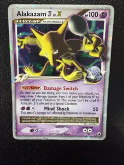 Pokemon TCG Alakazam LV.X Holo Rare Card 103/111 Rising Rivals Series MP - Image 3