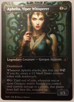 Aphelia, Viper Whisperer FOIL Proxy Playtest Card with Custom Fantasy Art - Image 1