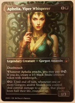 Aphelia, Viper Whisperer FOIL Proxy Playtest Card with Custom Fantasy Art - Image 3