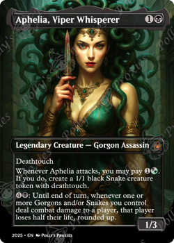 Aphelia, Viper Whisperer FOIL Proxy Playtest Card with Custom Fantasy Art - Image 4