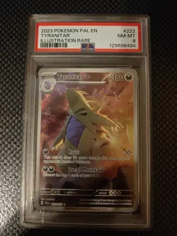 Tyranitar IR #222 2023 Paldea Evolved PSA 8 NM-MT Pokemon - Image 1