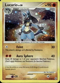 Lucario 6/130 Holo Rare DP Diamond Pearl Base Pokemon - Image 1
