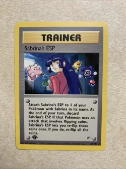 1st Edition Pokemon TCG Sabrina’s ESP 117/132 - Gym Heroes - Near Mint - Wotc - Image 1