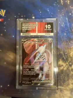ACE 10 Team Rockets MEWTWO EX Pokemon TCG Destined Rivals 213/182 Gem Mint - Image 1