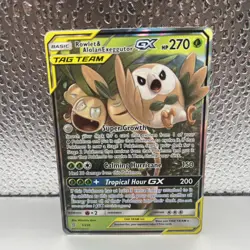 Pokemon TCG Rowlet & Alolan Exeggutor GX Tag Team 1/236 Unified Mind NM - Image 1