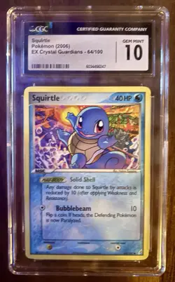 2006 Pokemon Squirtle 64/100 EX Crystal Guardians CGC 10 - Image 1