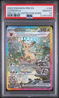 Pokemon TCG Prismatic Evolutions Leafeon Special Ilustration Rare 144/131 PSA 10 - Image 1