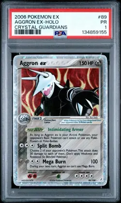 PSA 1 Pokemon Aggron ex 89/100 EX Crystal Guardians Ultra Rare Holo - Image 1