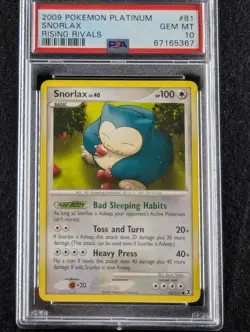 PSA 10 Snorlax 81/111 Pokemon Platinum Rising Rivals 📈🔥POP 6🔥 - Image 1