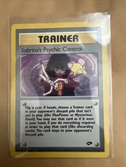 Pokemon Sabrina’s Psychic Control 121/132 Gym Challenge Trainer Damaged - Image 1