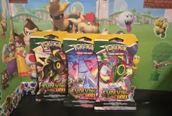 Sword & Shield-Evolving Skies Booster Pack Pokemon TCG: 3X SEALED RARE - Image 1