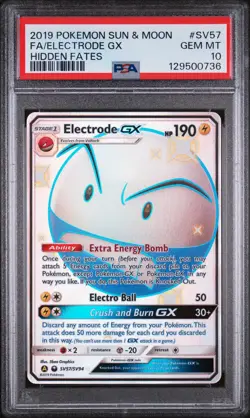 Electrode GX SV57/SV94 Hidden Fates: Shiny Vault Holo Pokemon PSA 10 GEM MINT - Image 1