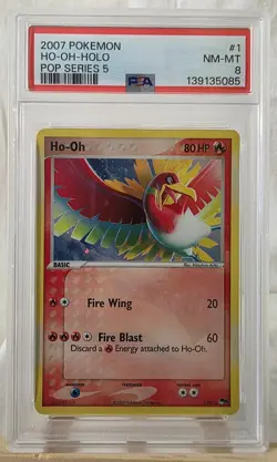 2007 Pokemon POP Series 5 Ho-Oh-Holo #1 PSA NM-MT 8 - Image 1