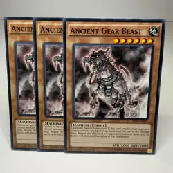 3x Yugioh Ancient Gear Beast SR03-EN007 Common - LP-NM 💎 - Image 1