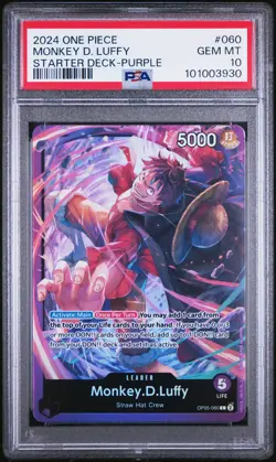 2024 ONE PIECE STARTER DECK ST18-PURPLE MONKEY D. LUFFY MONKEY D. LUFFY PSA 10 - Image 1