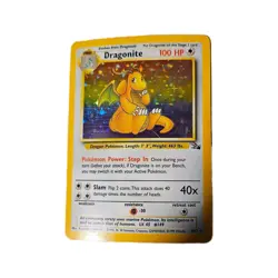 Pokemon Dragonite 4/62 Fossil Holo Rare Unlimited 100 HP Card 1999 - Image 1