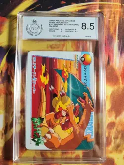 Pokemon Card 107 Charizard VS Magmar Carddass Vending Serie Japanese PGS PSA 8.5 - Image 2