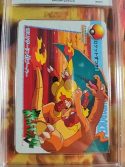 Pokemon Card 107 Charizard VS Magmar Carddass Vending Serie Japanese PGS PSA 8.5 - Image 3