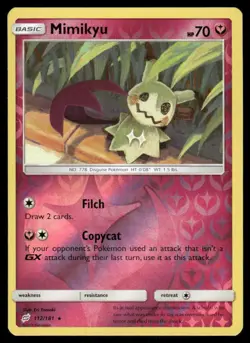 Pokemon Cards Mimikyu 112/181 Reverse Holo Team Up Sun & Moon NM - Image 1